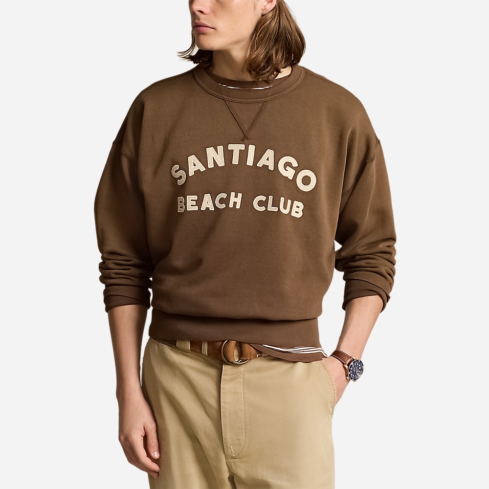 Vintage Fit Graphic Fleece Sweatshirt - Court Brown