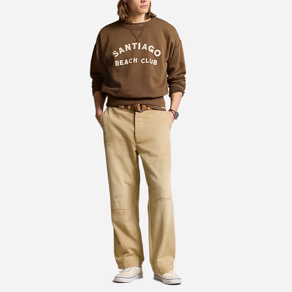 Vintage Fit Graphic Fleece Sweatshirt - Court Brown