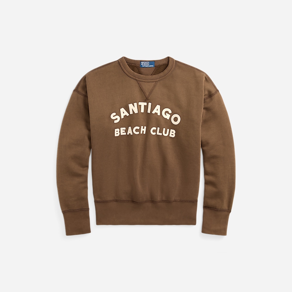 Vintage Fit Graphic Fleece Sweatshirt - Court Brown