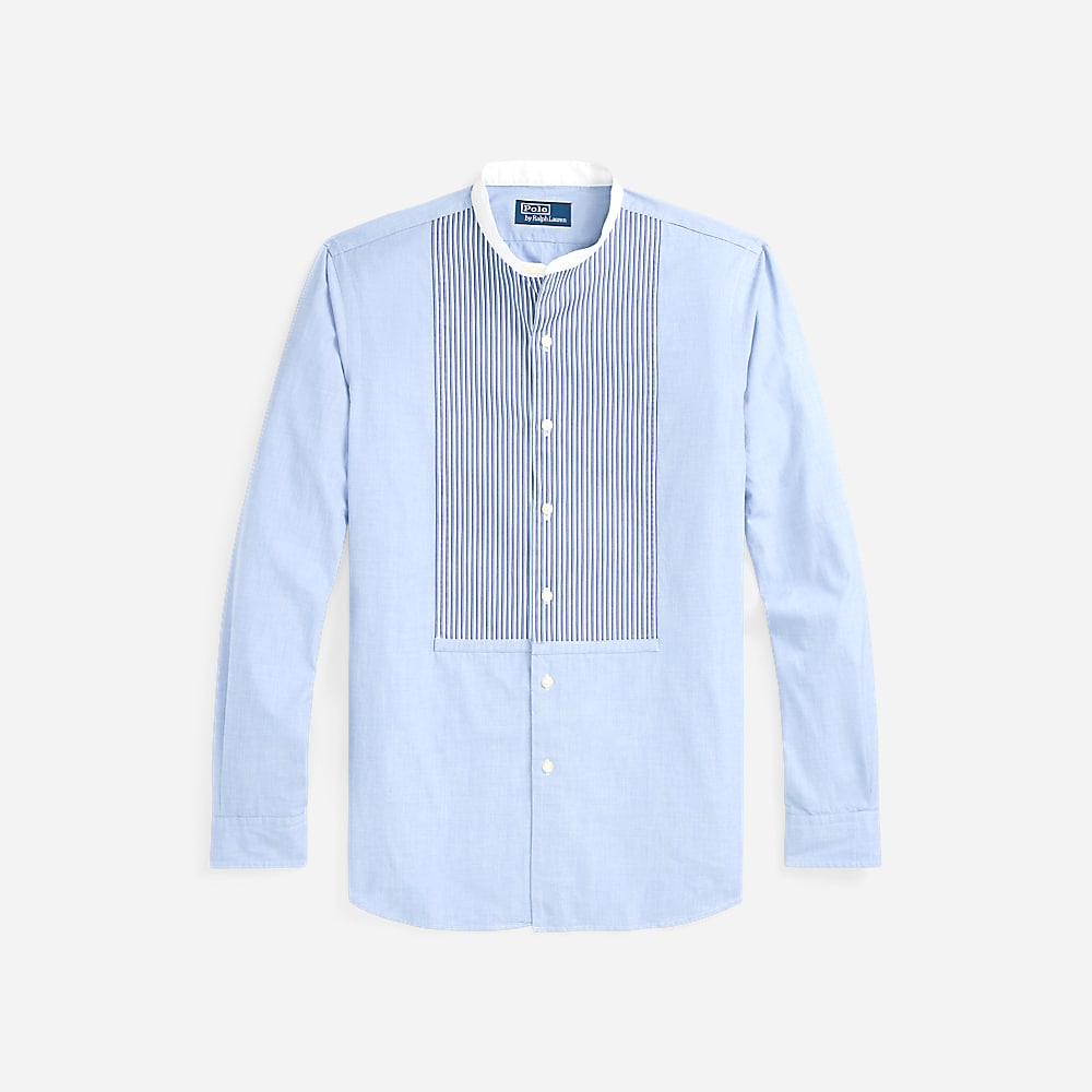Classic Fit End-On-End Bib Shirt - Blue Eoe