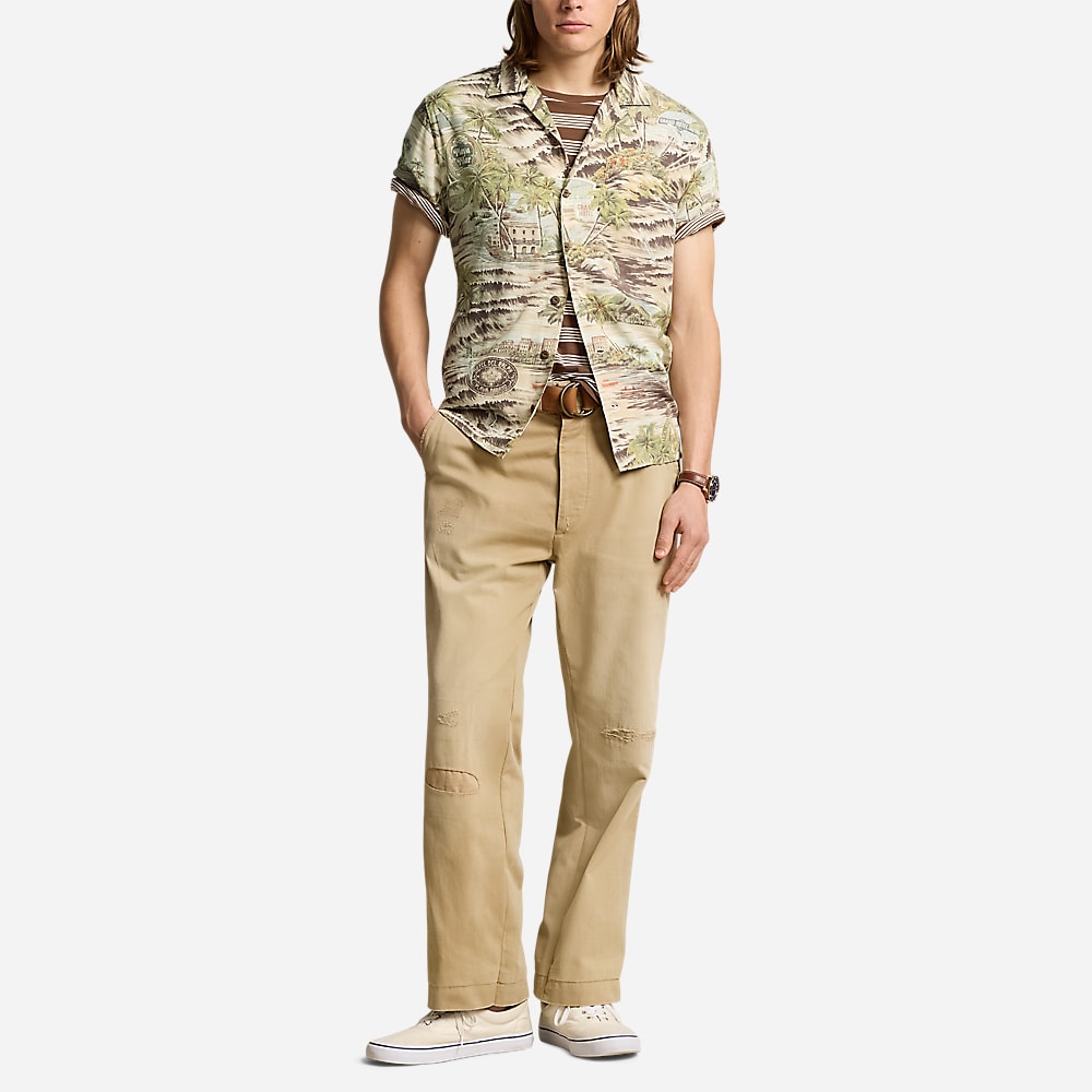 Classic Fit Beach-Print Camp Shirt - Playa De Havana