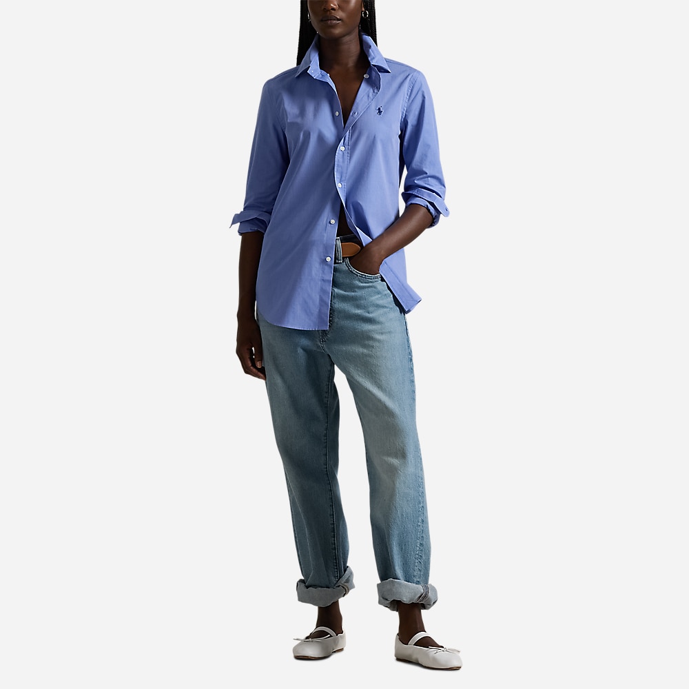 Stretch Slim Fit Cotton Shirt - Blue