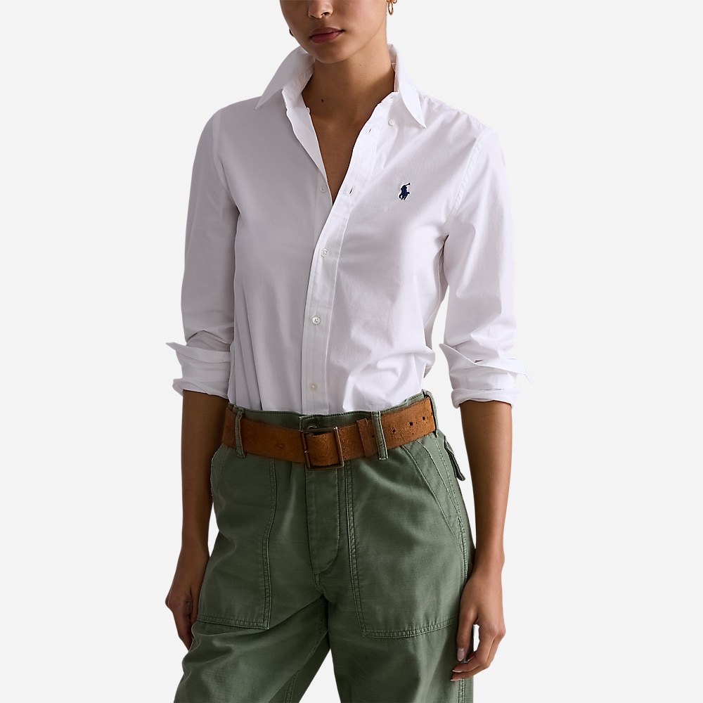 Stretch Slim Fit Cotton Shirt - White