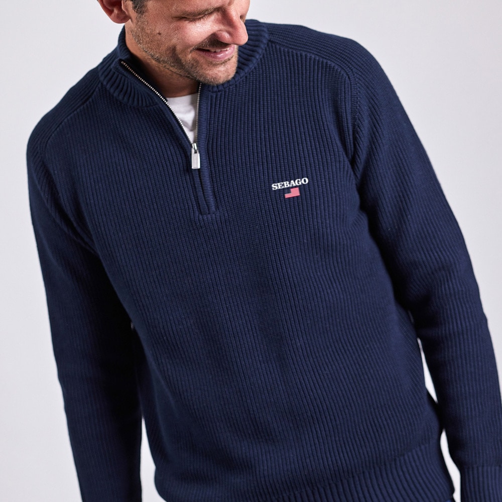 Brody Half Zip Sweater - Navy