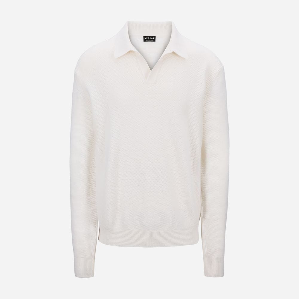 Knitwear Polo - Natural Solid