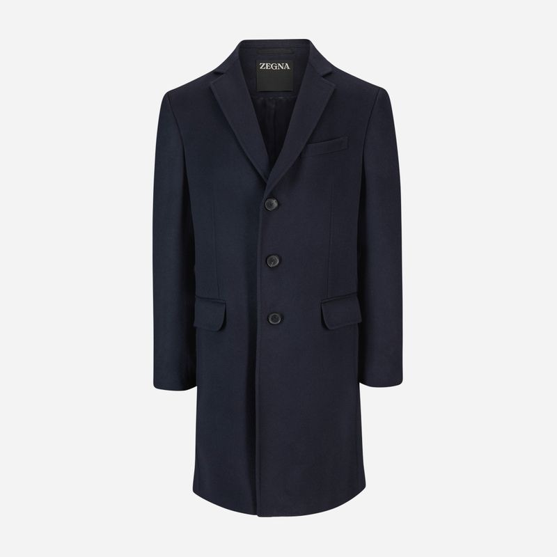 Wool-Cashmere Coat - Nvy Sld