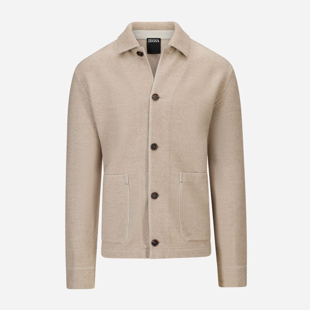 Wool-Cashmere Overshirt - Medium Beige