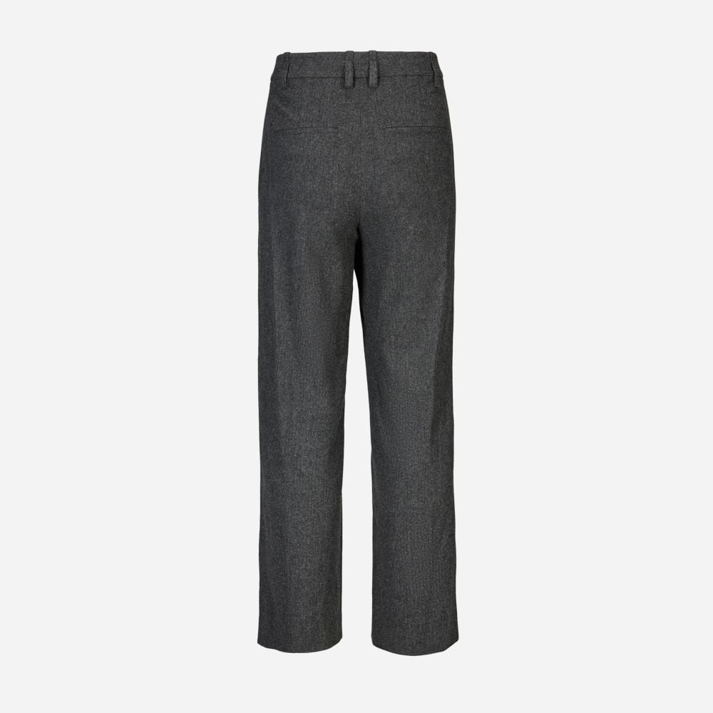 Italian Herringbone Wool-Blend High-Rise Trouser - Charcoal