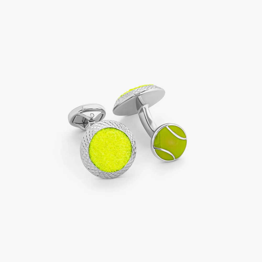Cufflinks Tennis - Silver-Yellow