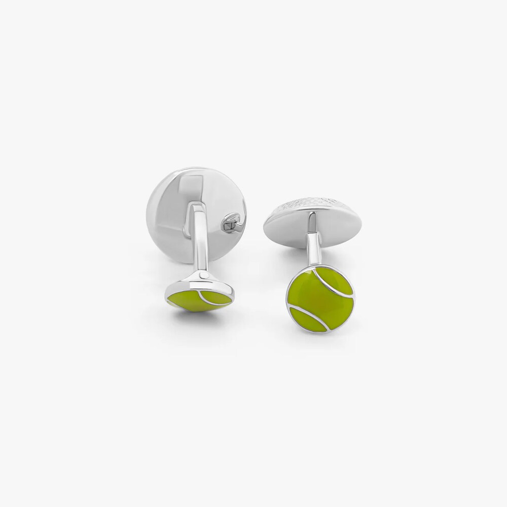 Cufflinks Tennis - Silver-Yellow