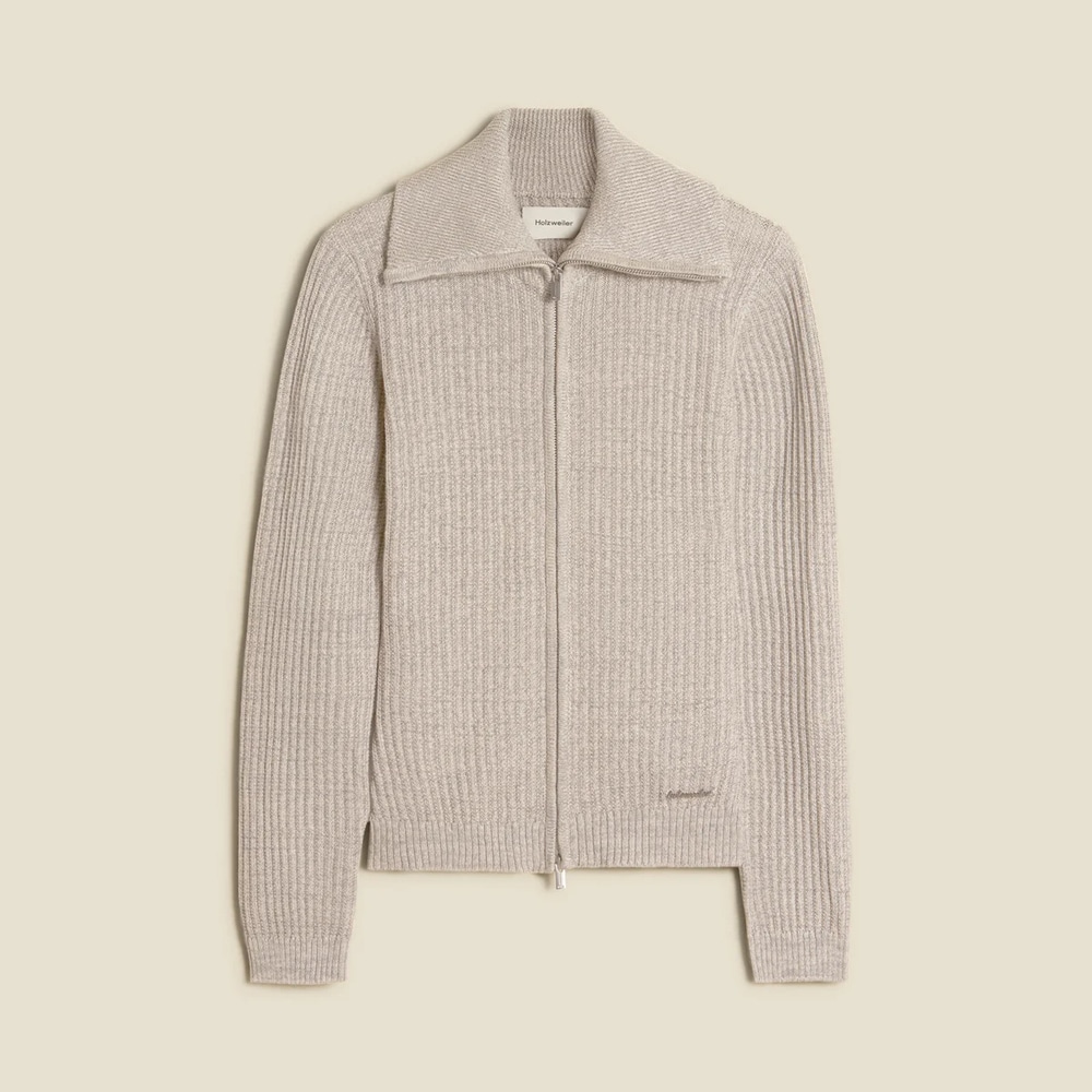 Line Zip Cardigan - Grey Mix