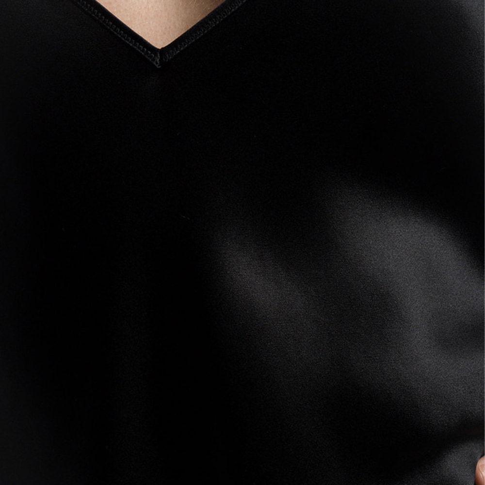 Clea Silk Satin Flared Dress - Black