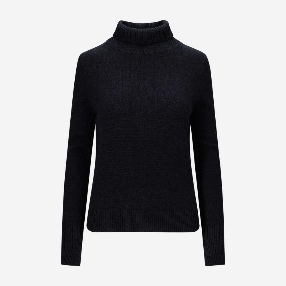 High-Neck Cashmere Sweater - Black