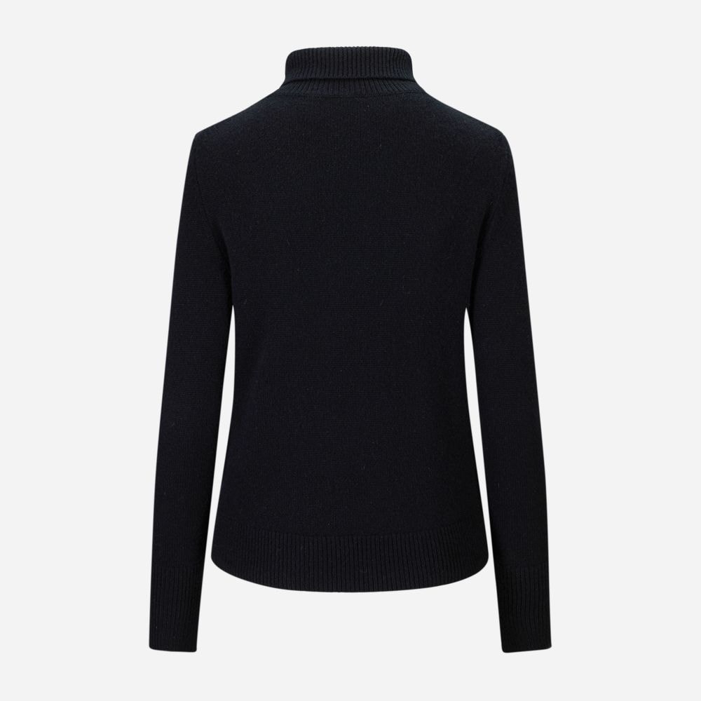 High-Neck Cashmere Sweater - Black