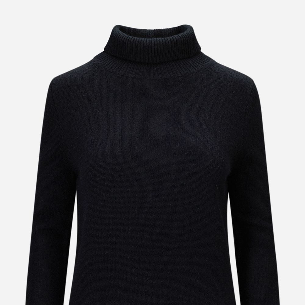 High-Neck Cashmere Sweater - Black