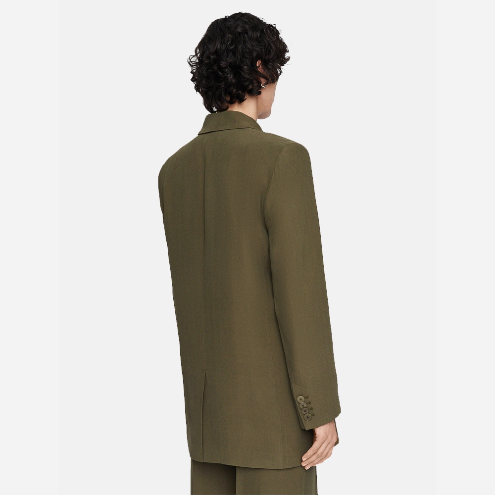 Silk Crepe Chapone Jacket - Hass Avocado