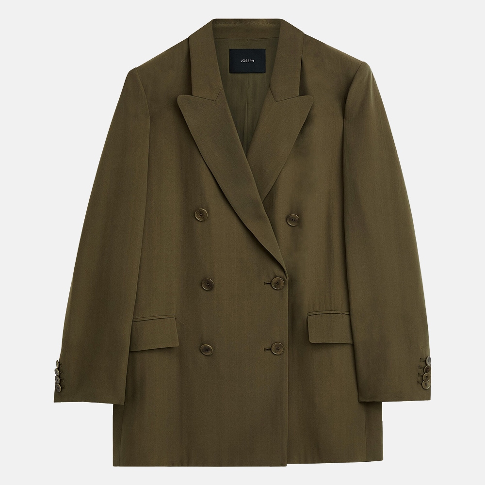 Silk Crepe Chapone Jacket - Hass Avocado