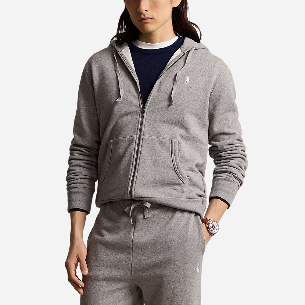 Loopback Terry Full-Zip Hoodie - Dark Vintage Heather