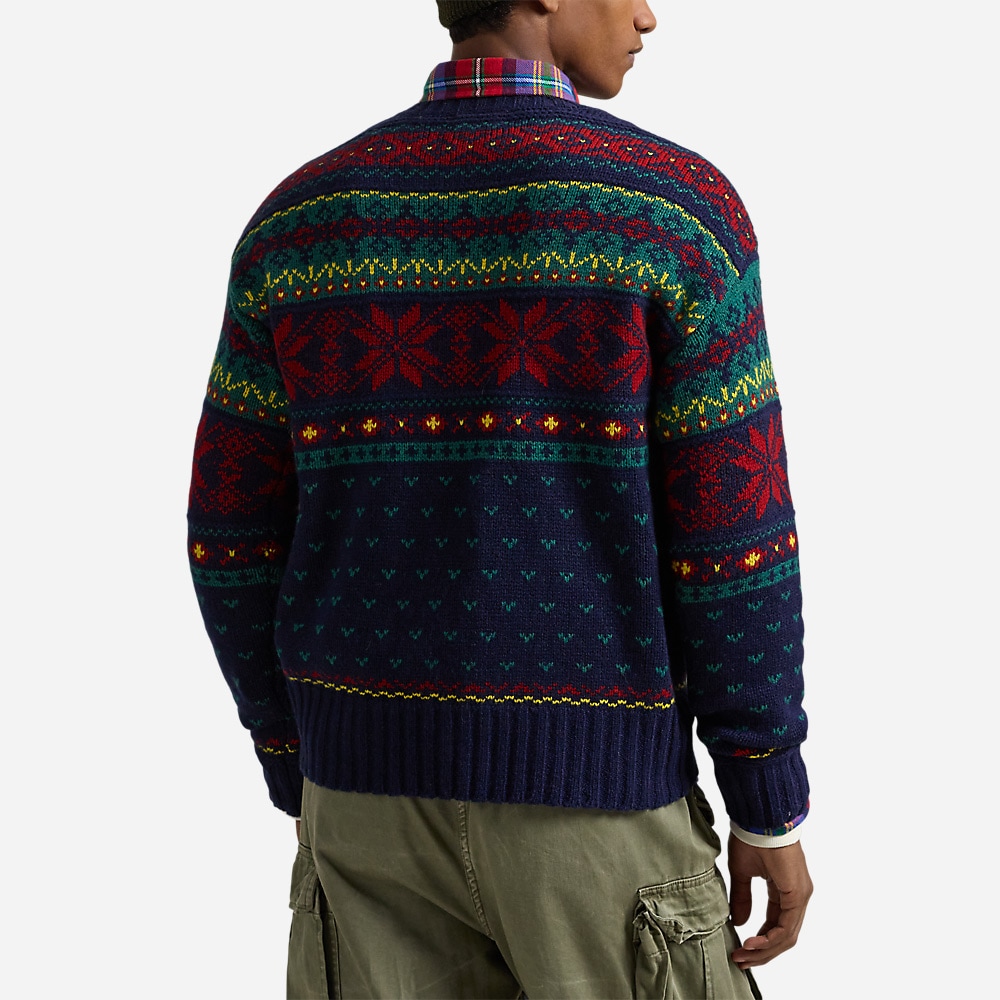 Snowflake Wool Sweater - Navy Combo