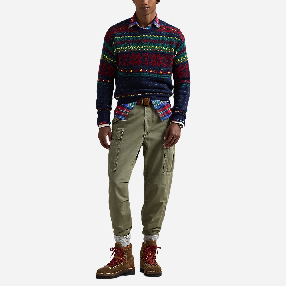 Snowflake Wool Sweater - Navy Combo