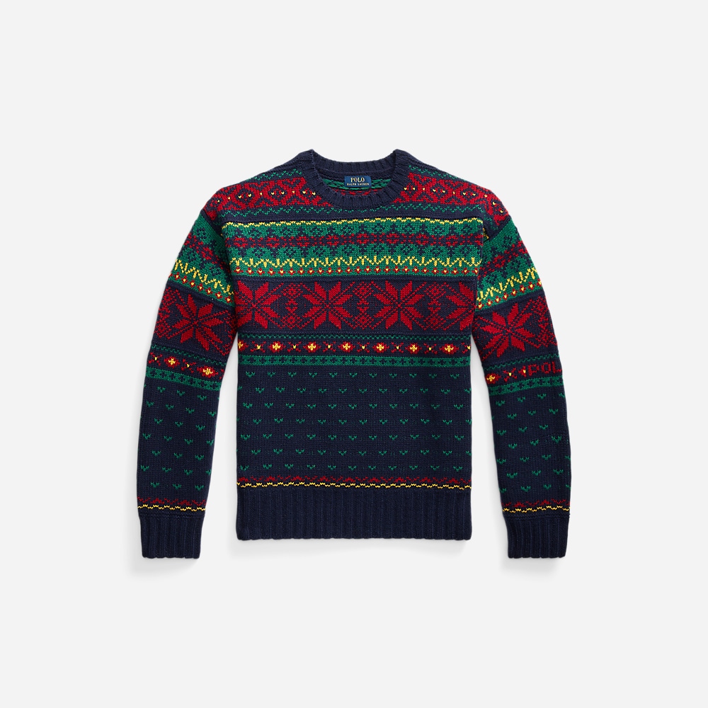 Snowflake Wool Sweater - Navy Combo