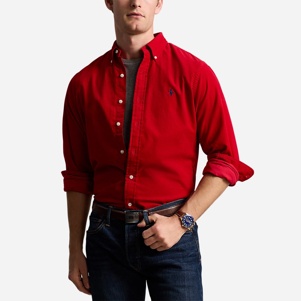 Custom Fit Corduroy Shirt - Martin Red
