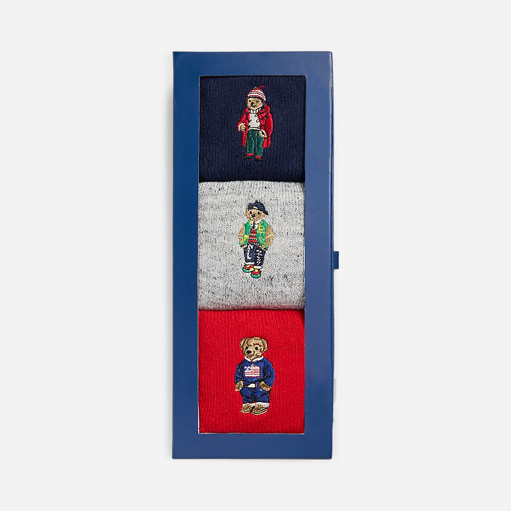 Polo Bear Roll-Top 3-Sock Gift Set - Assorted