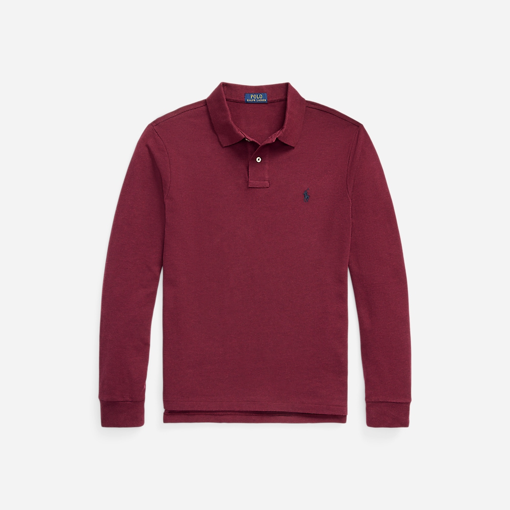 Custom Slim Fit Mesh Polo Shirt - Vintage Port Heather