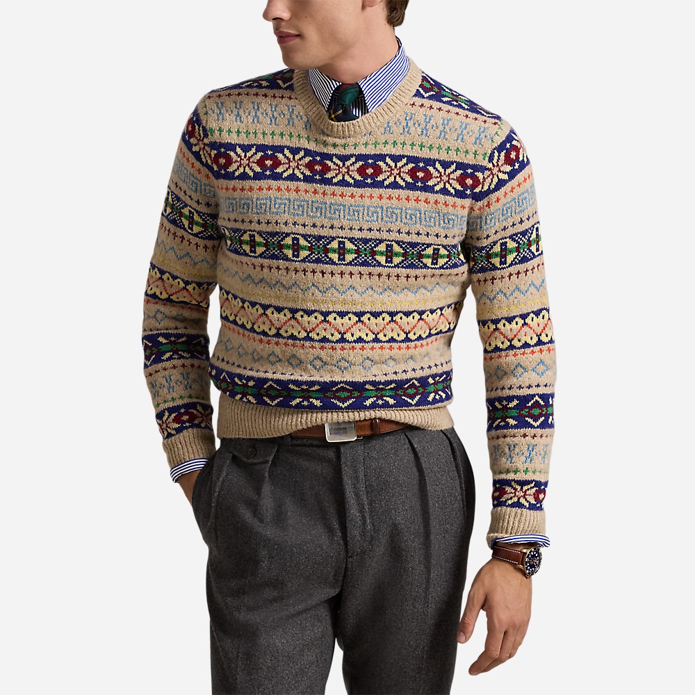 Fair Isle Wool-Blend Sweater - Oatmeal Combo