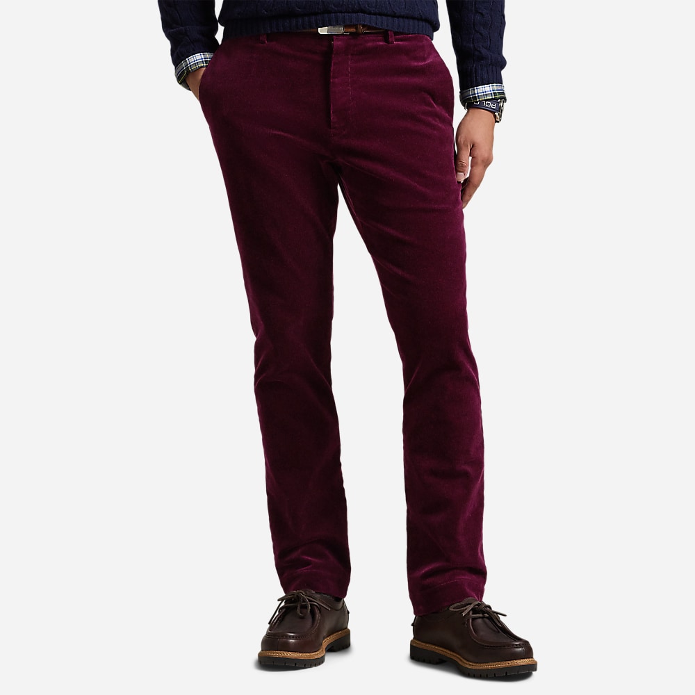 Stretch Slim Fit Corduroy Pant - Ruby X