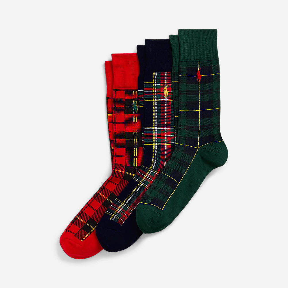 Plaid Trouser 3-Sock Gift Set - Assorted