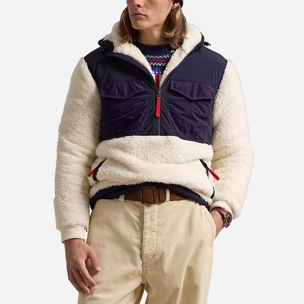 Pile Fleece Hybrid Hoodie - Herbal Milk Multi