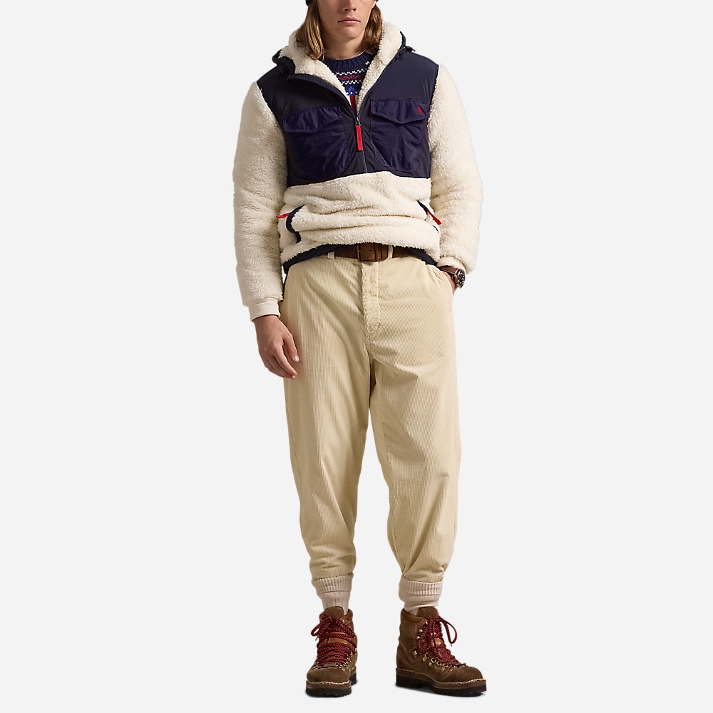 Pile Fleece Hybrid Hoodie - Herbal Milk Multi