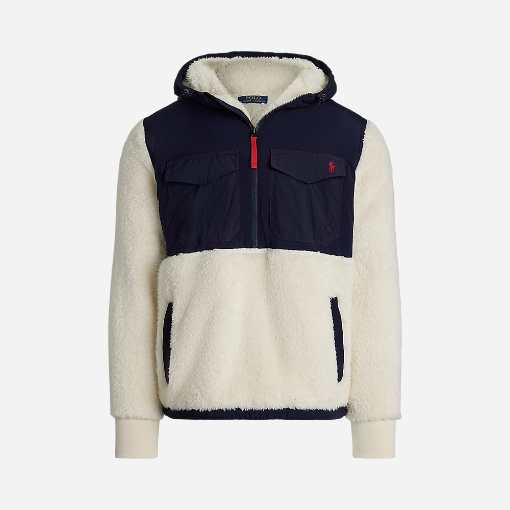 Pile Fleece Hybrid Hoodie - Herbal Milk Multi