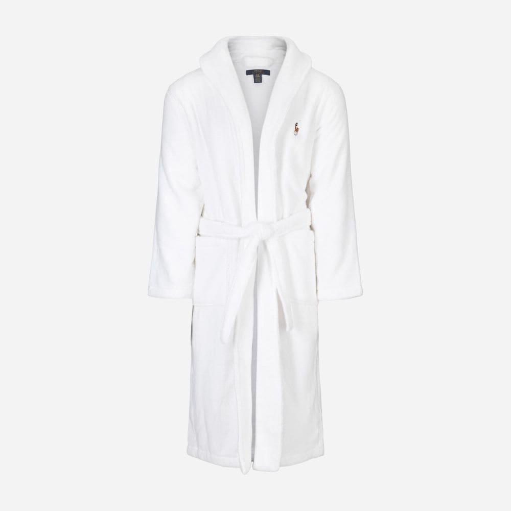 Shawl-Collar Terry Robe - White