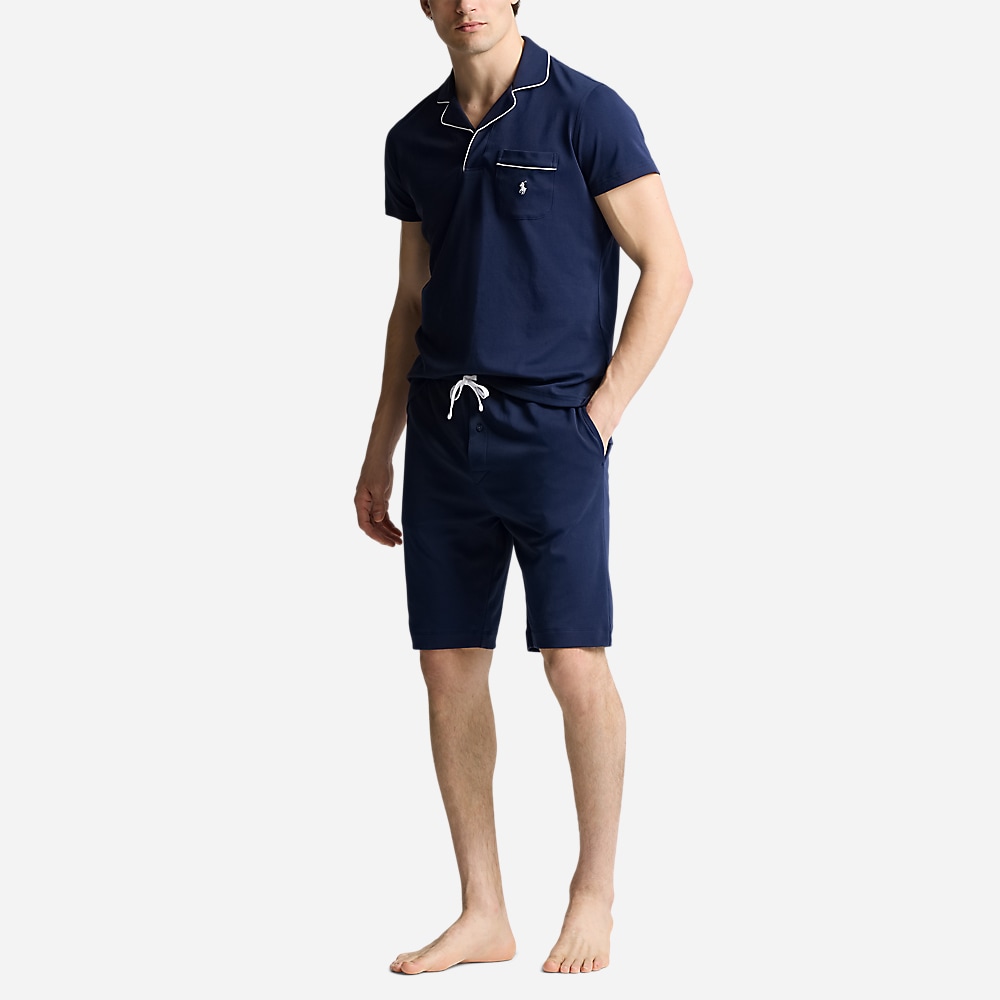 Cotton Interlock Sleep Set - Cruise Navy Polo Set