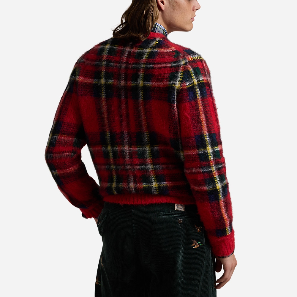 Plaid Wool-Blend Sweater - Red Combo