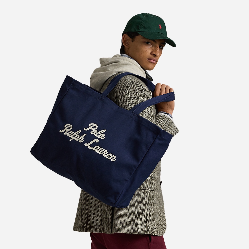 Embroidered Canvas Tote - Newport Navy