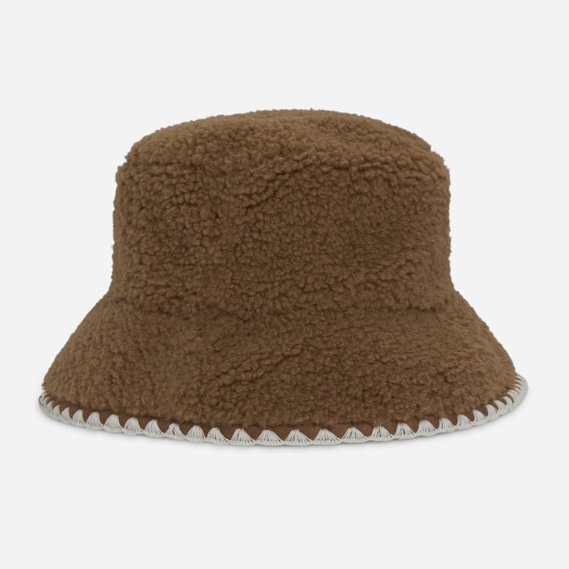 W Uggfluff Scalloped Hat - Chestnut