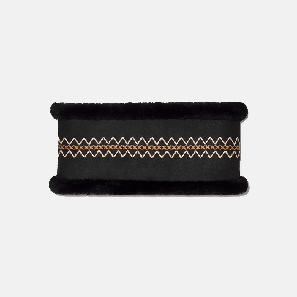 W Atherson Embroider Headband - Black