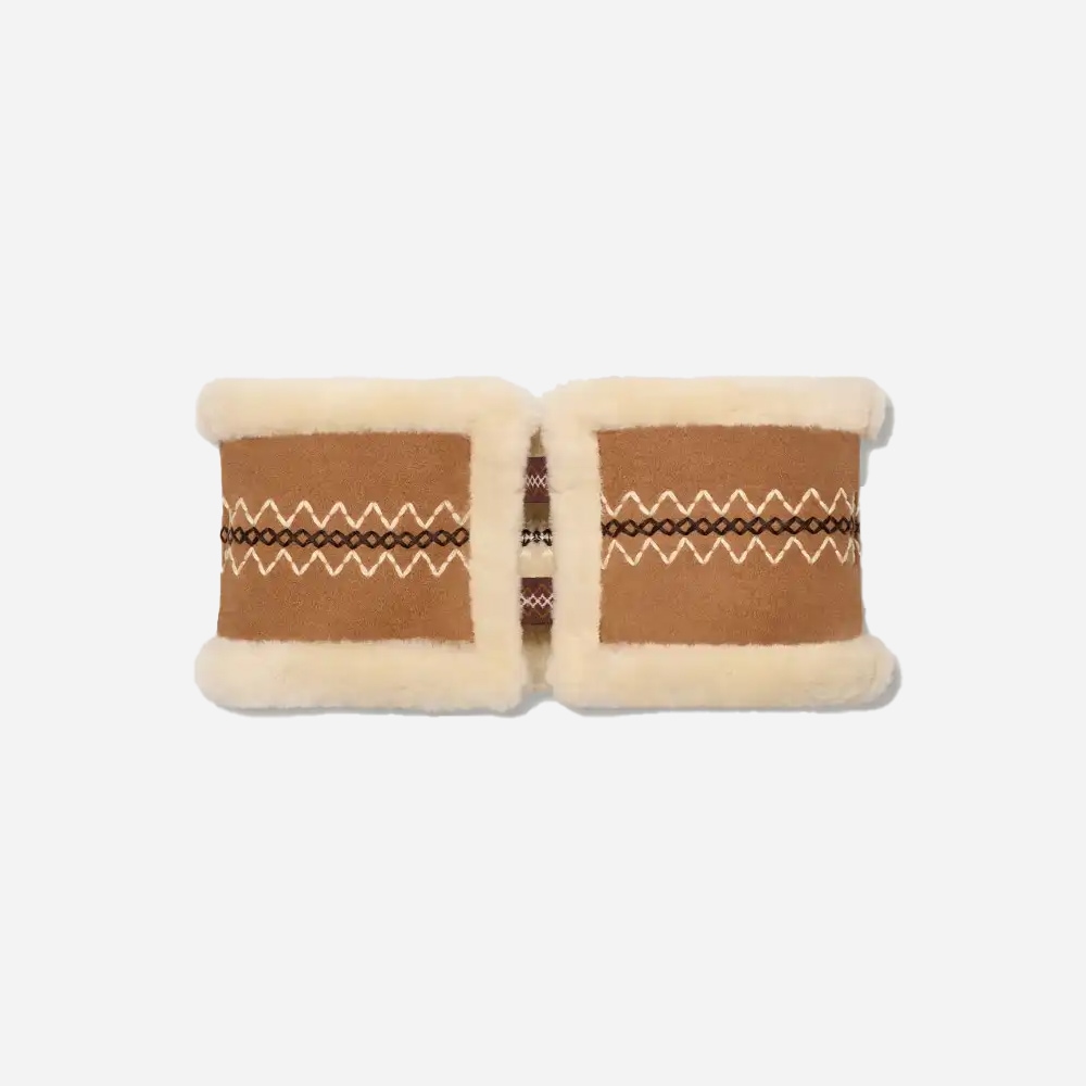 W Atherson Embroider Headband - Chestnut