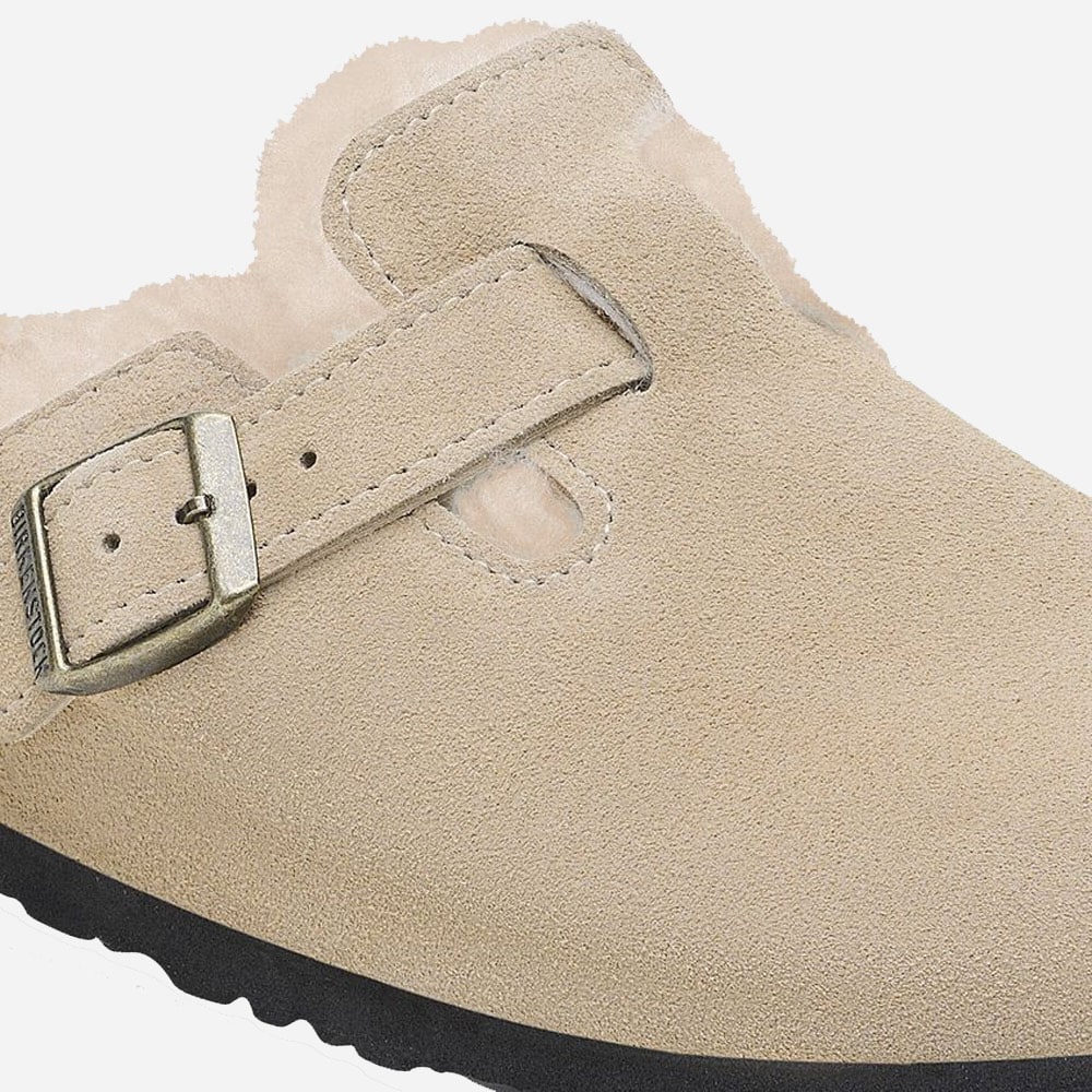 Boston Shearling Suede Leather Ladies - Taupe