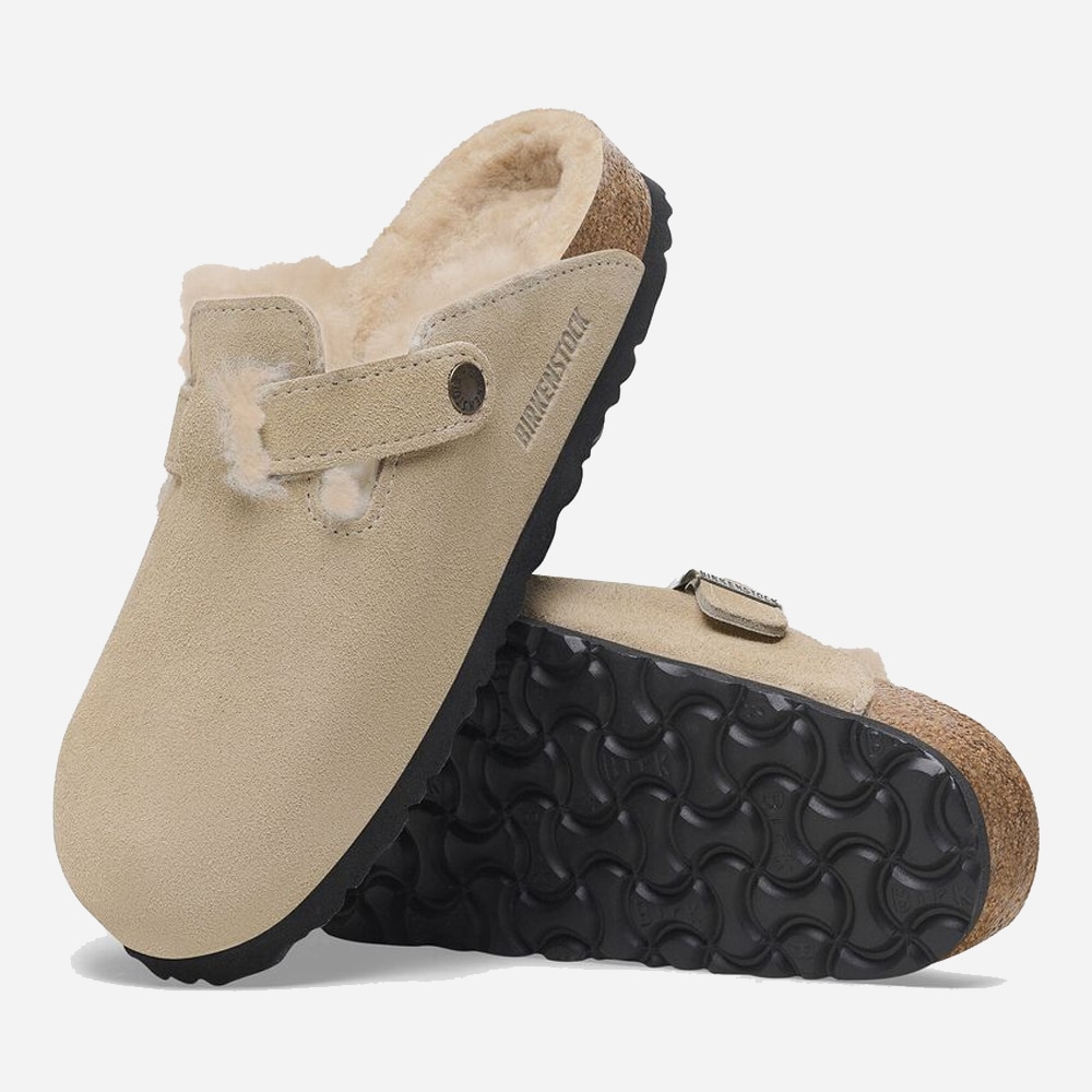 Boston Shearling Suede Leather Ladies - Taupe