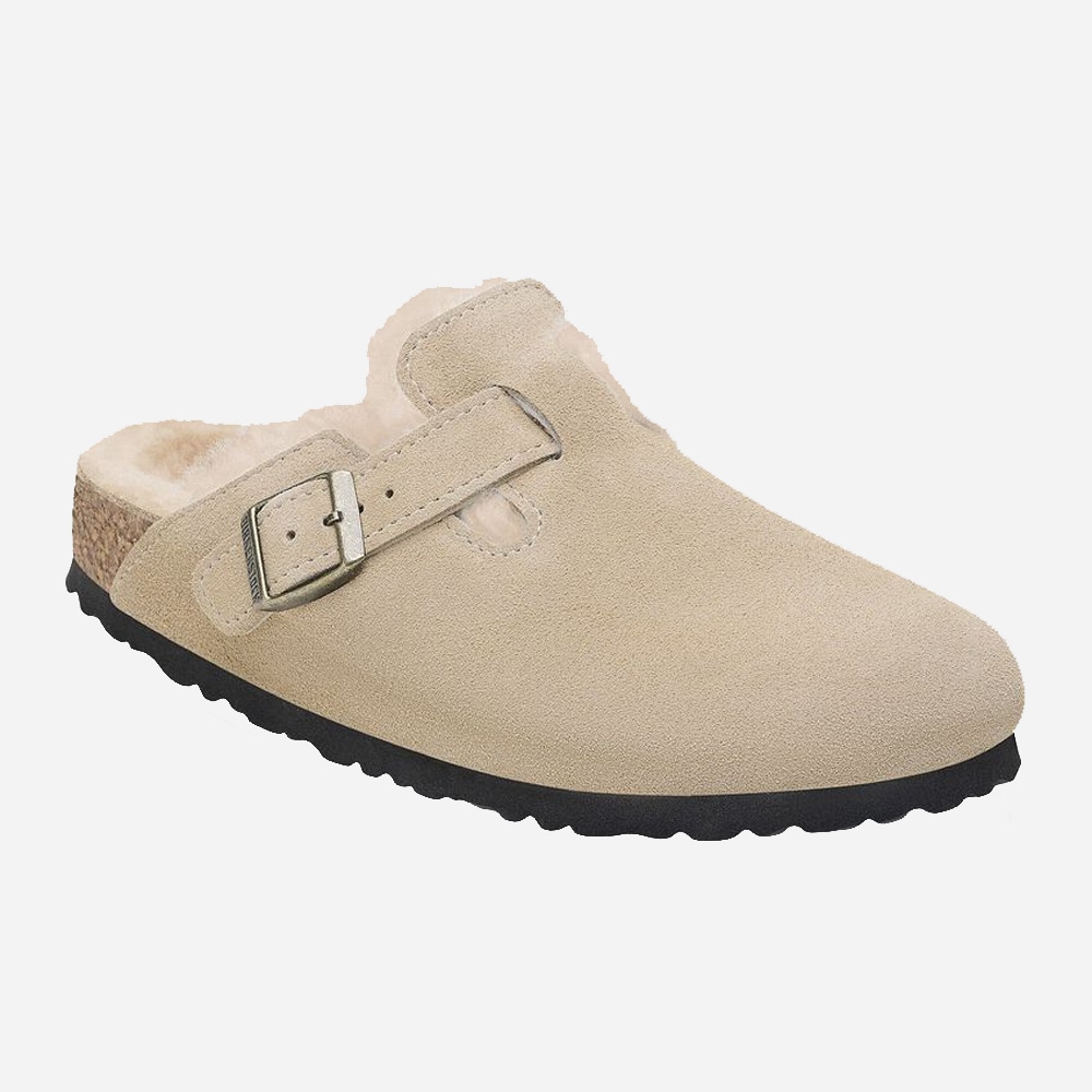 Boston Shearling Suede Leather Ladies - Taupe