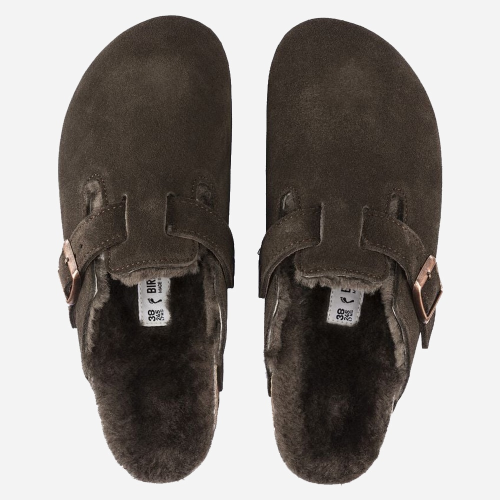 Boston Shearling Suede Leather Ladies - Mocca