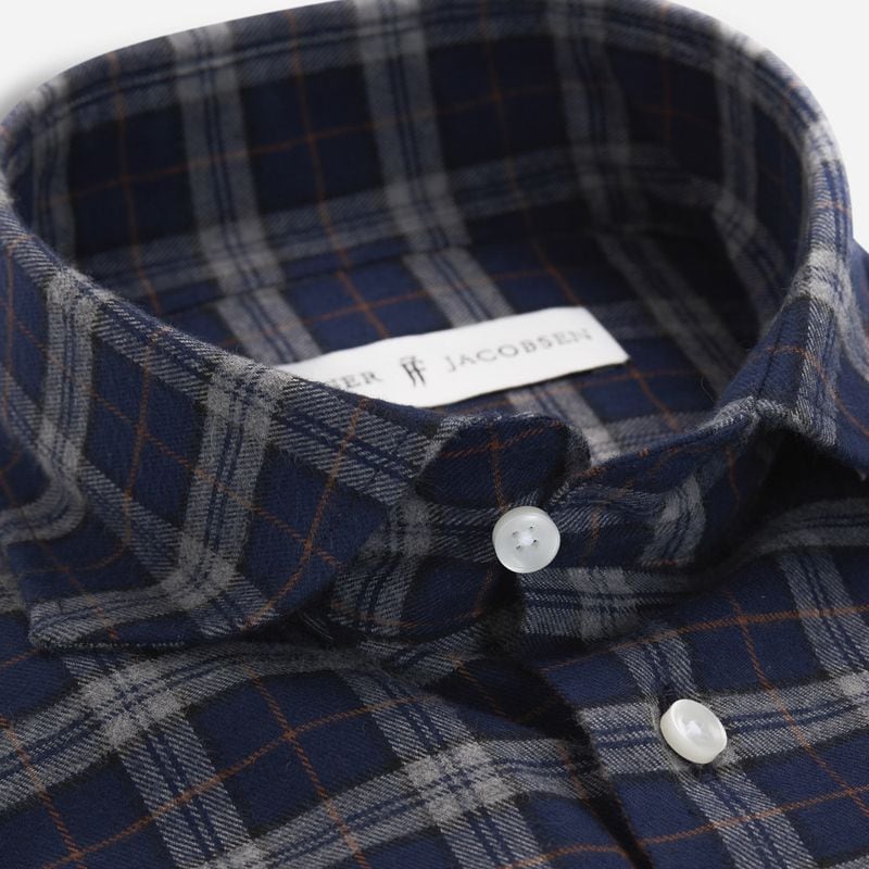 Flanel Regular - Blue-Grey Check
