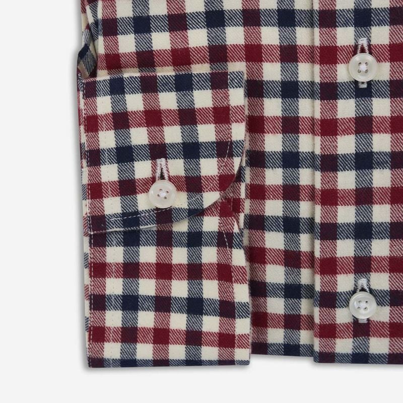 Flanel Reguar - Red-White-Navy Check