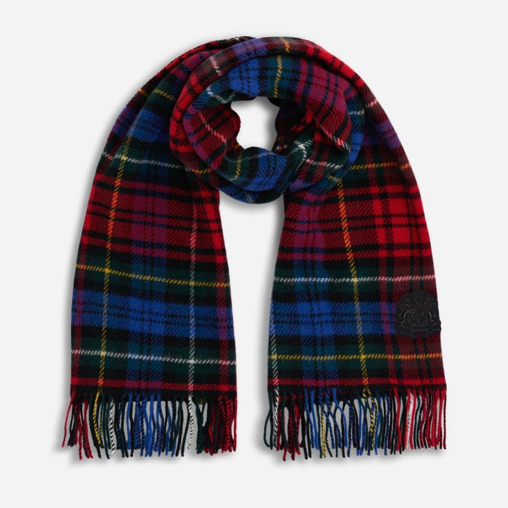 Crest Tartan Scarf - Red