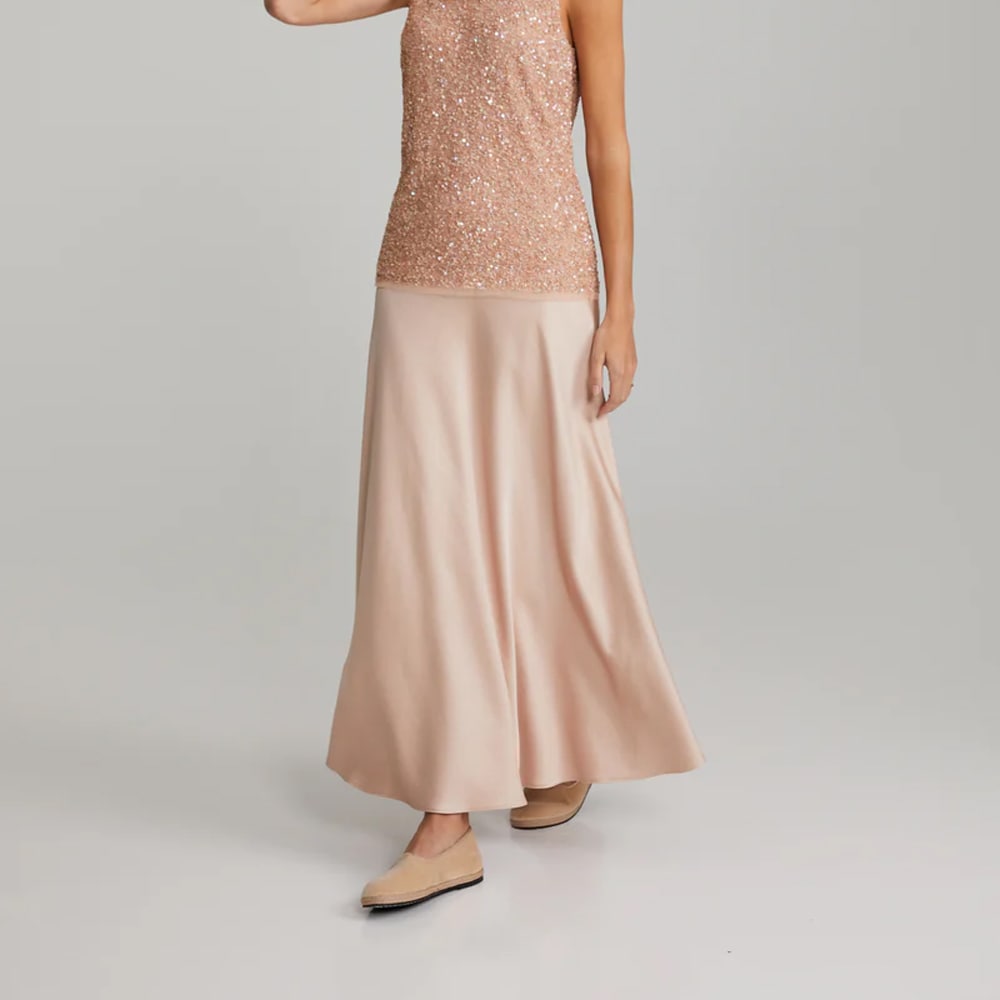 Kity Satin Skirt - Misty Pink