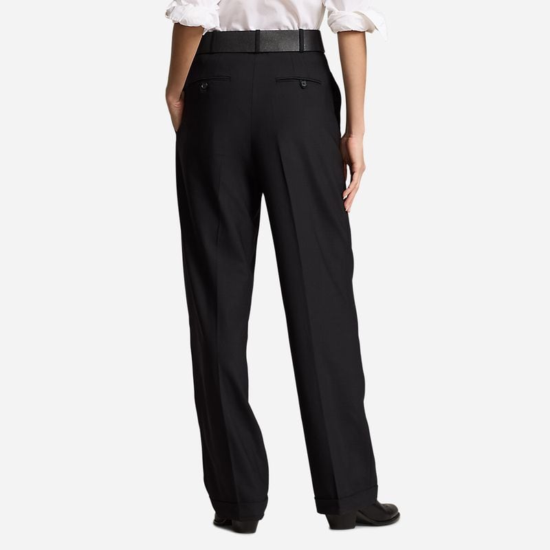 Wool-Blend Wide-Leg Pant - Black